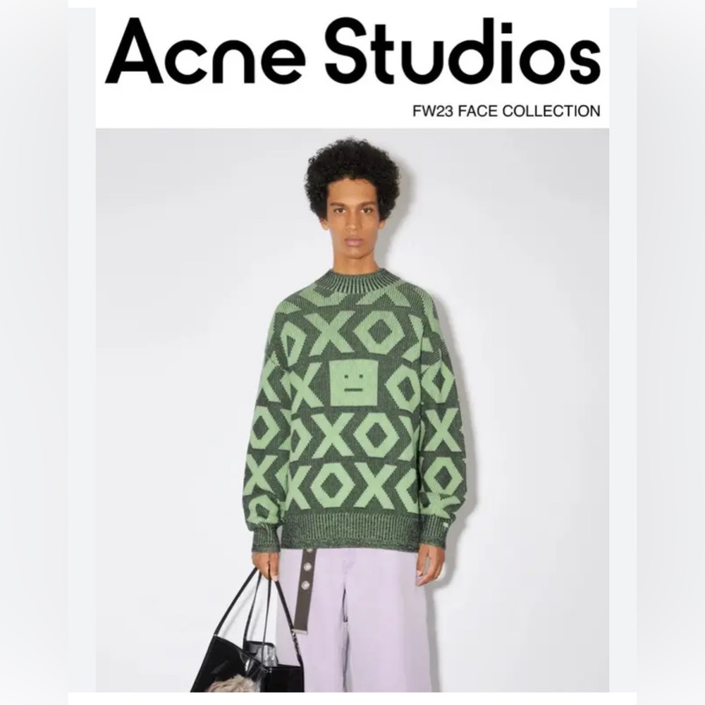 Acne Studios green Face collection sweater